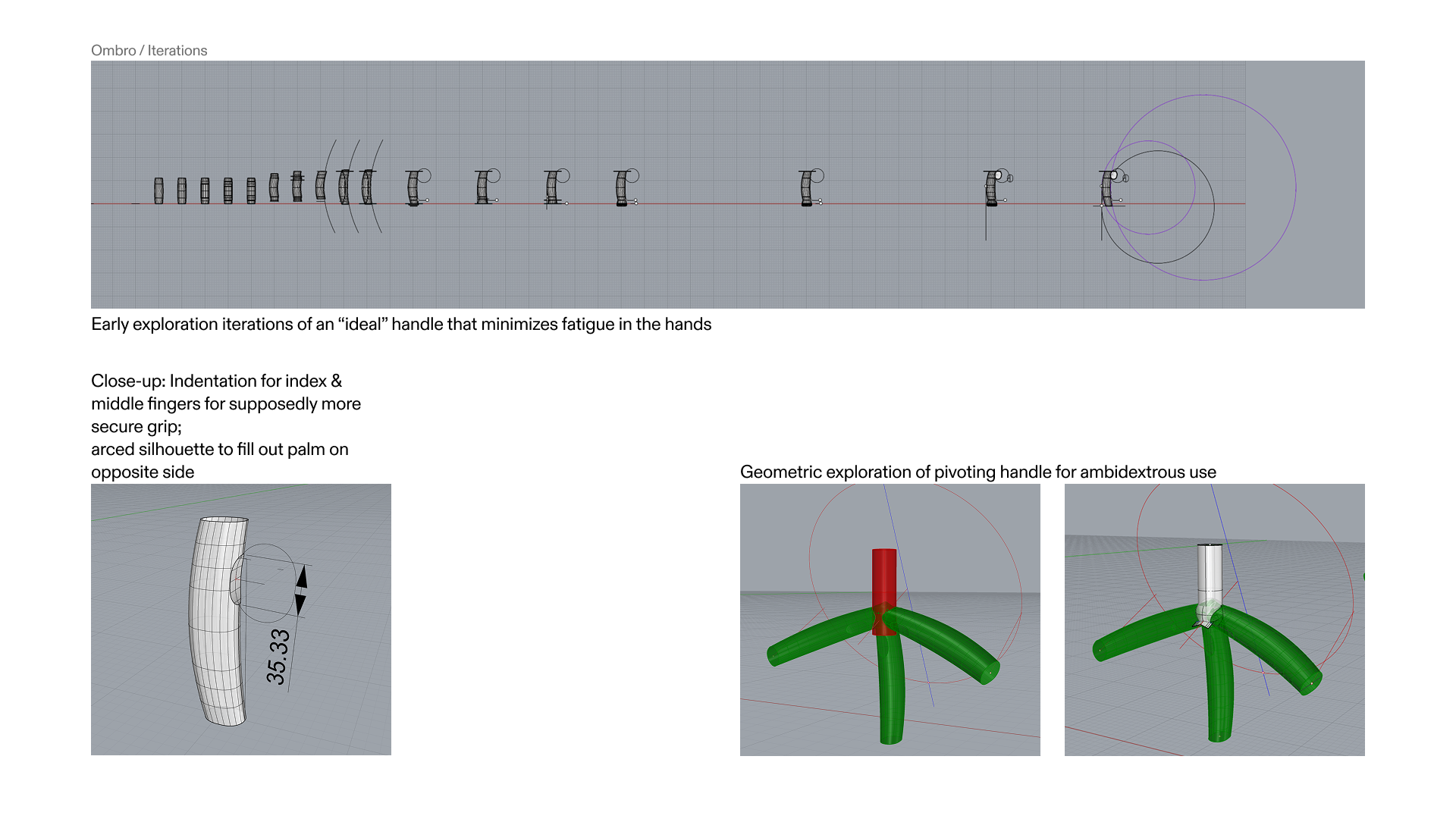Ombro — form iterations