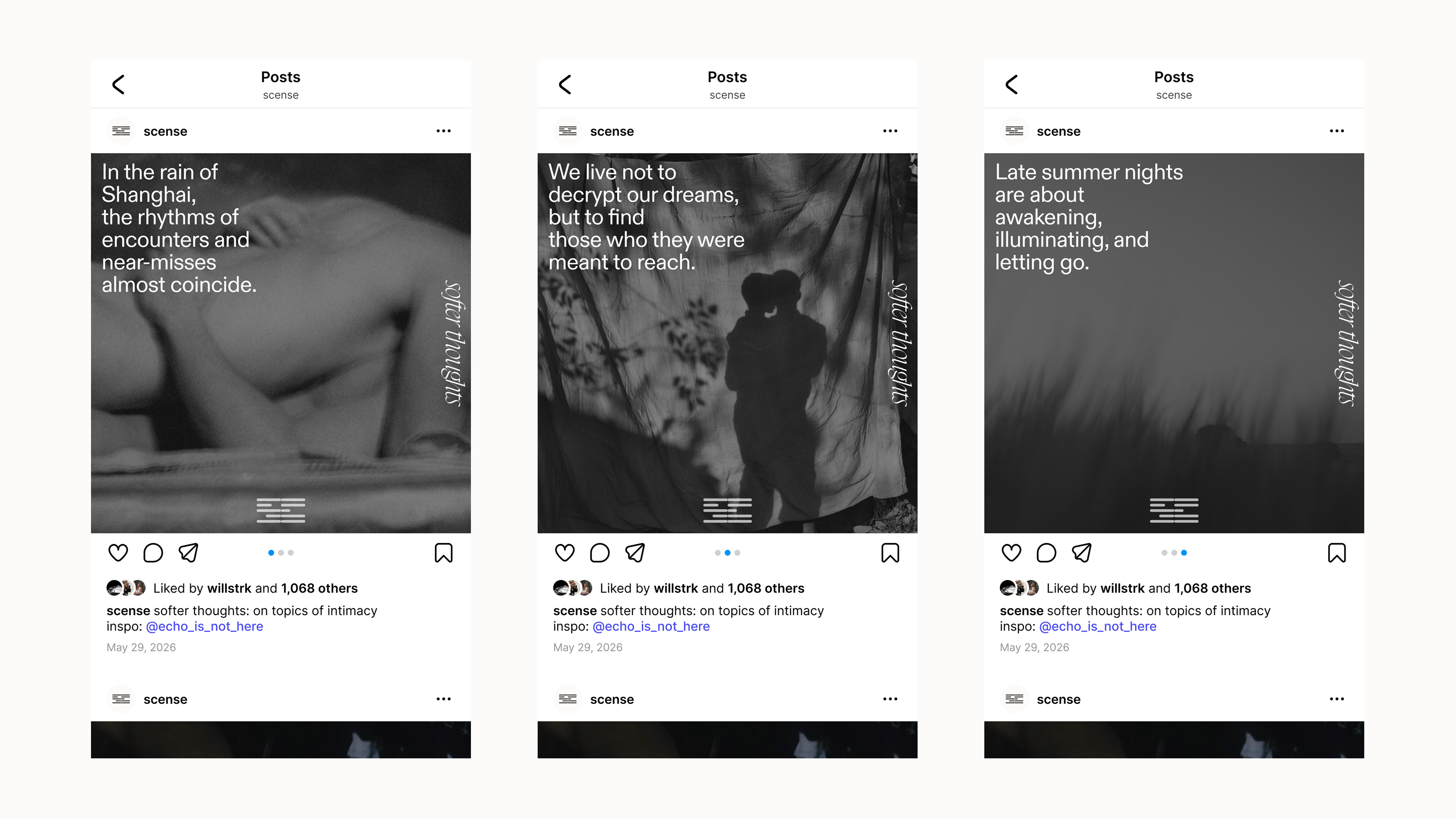 scense social post concepts