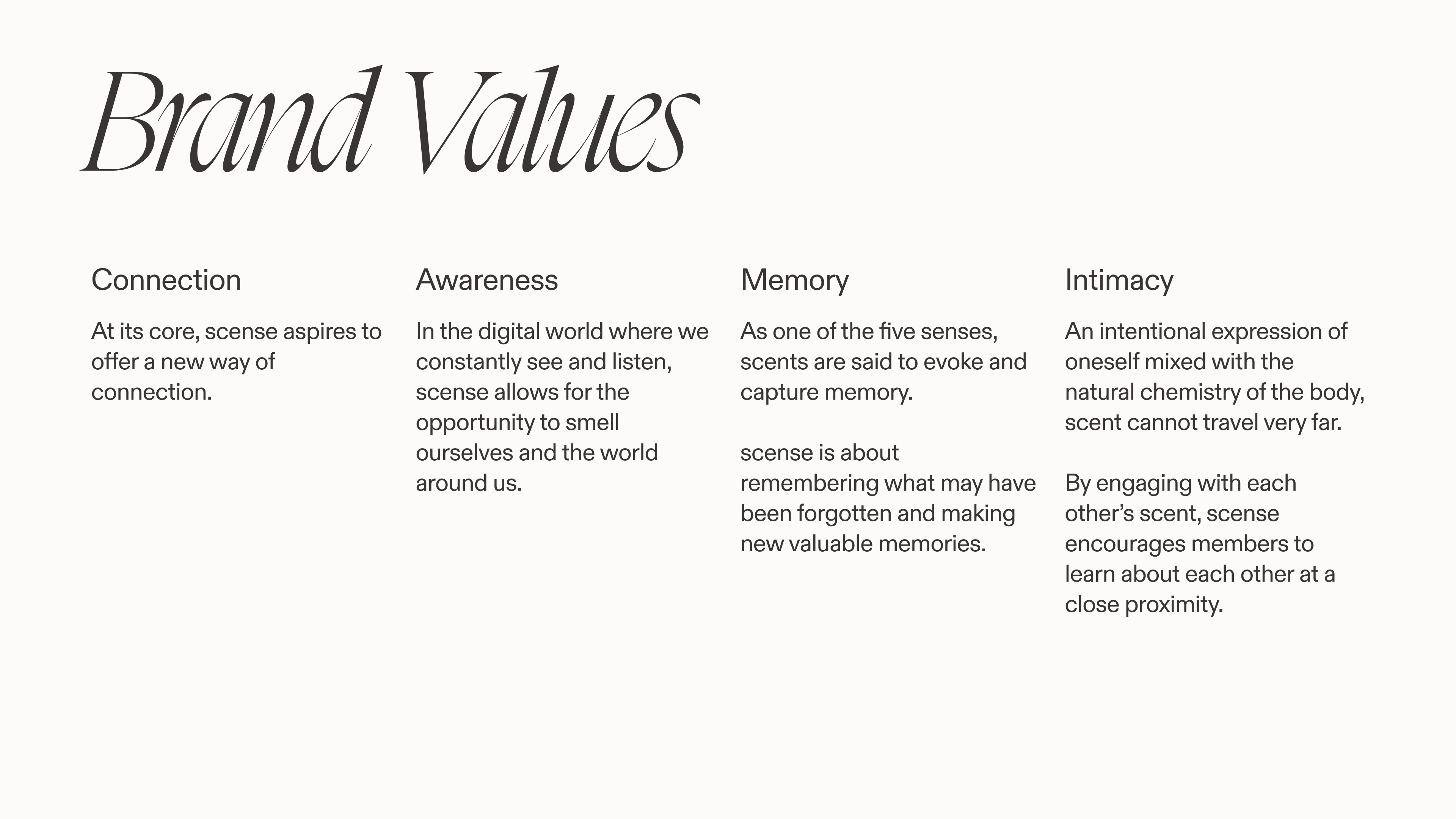 scense brand values
